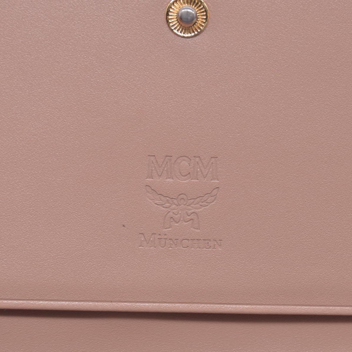 $380 MCM Saffiano Leather Logo Plaque Continental Flap Wallet Pink CONSIGNMENT 10021573