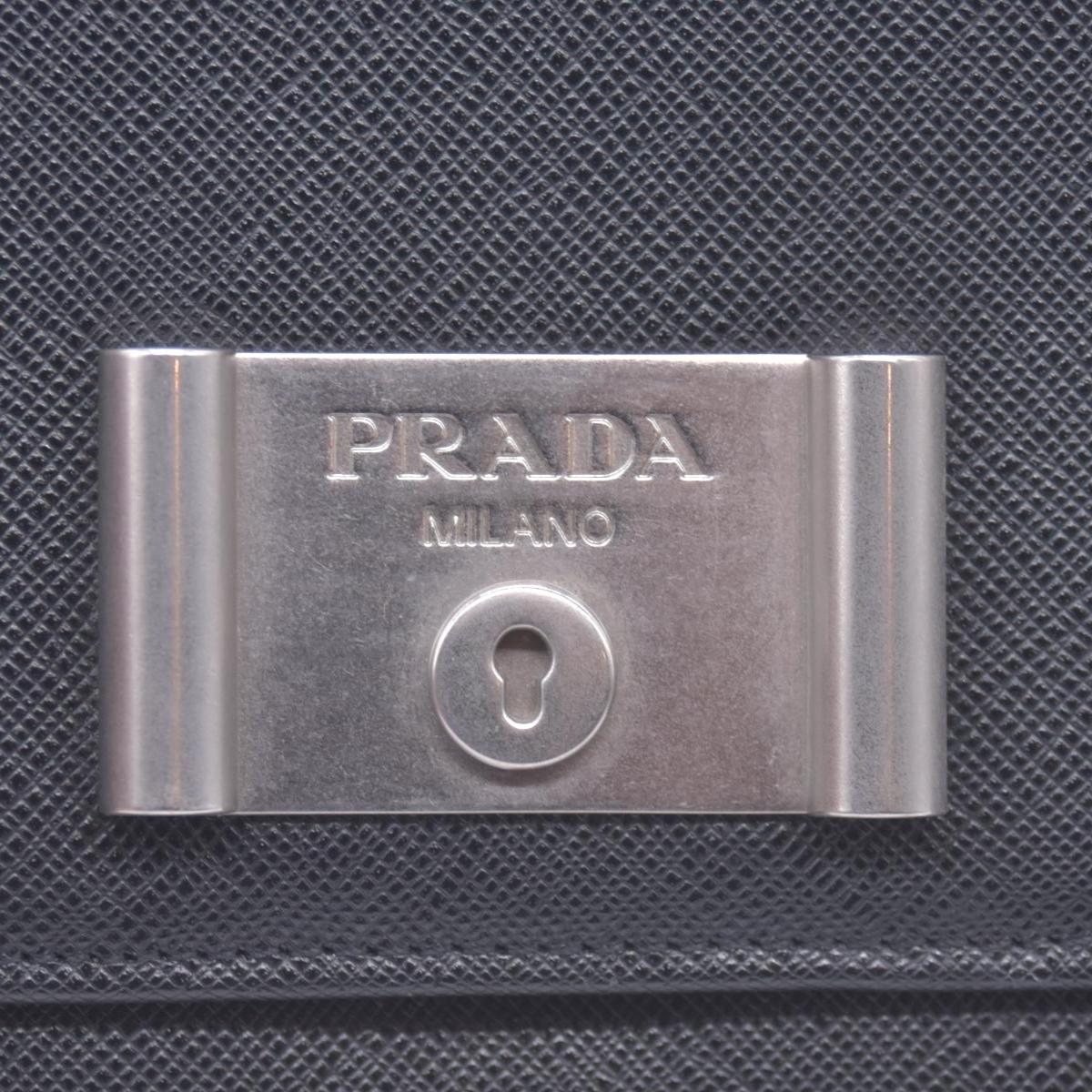 Prada Saffiano Lock Leather Flap Wallet on Chain CONSIGNMENT
