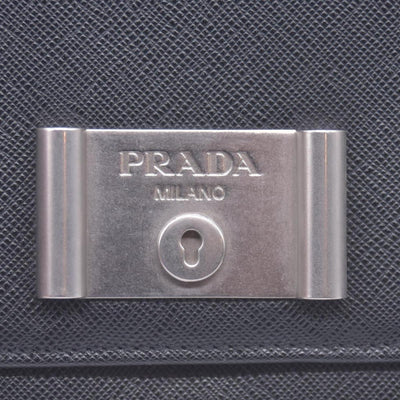 Prada Saffiano Lock Leather Flap Wallet on Chain CONSIGNMENT