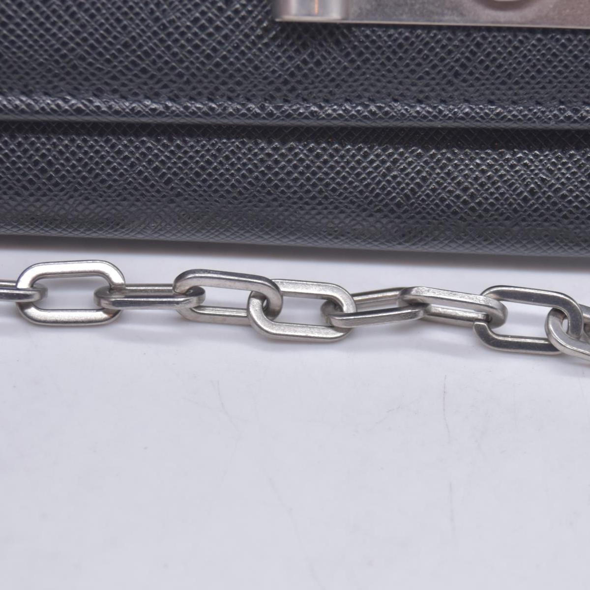 Prada Saffiano Lock Leather Flap Wallet on Chain CONSIGNMENT