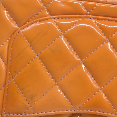 $5200 Chanel Mini Square Flap Bag Orange 2013