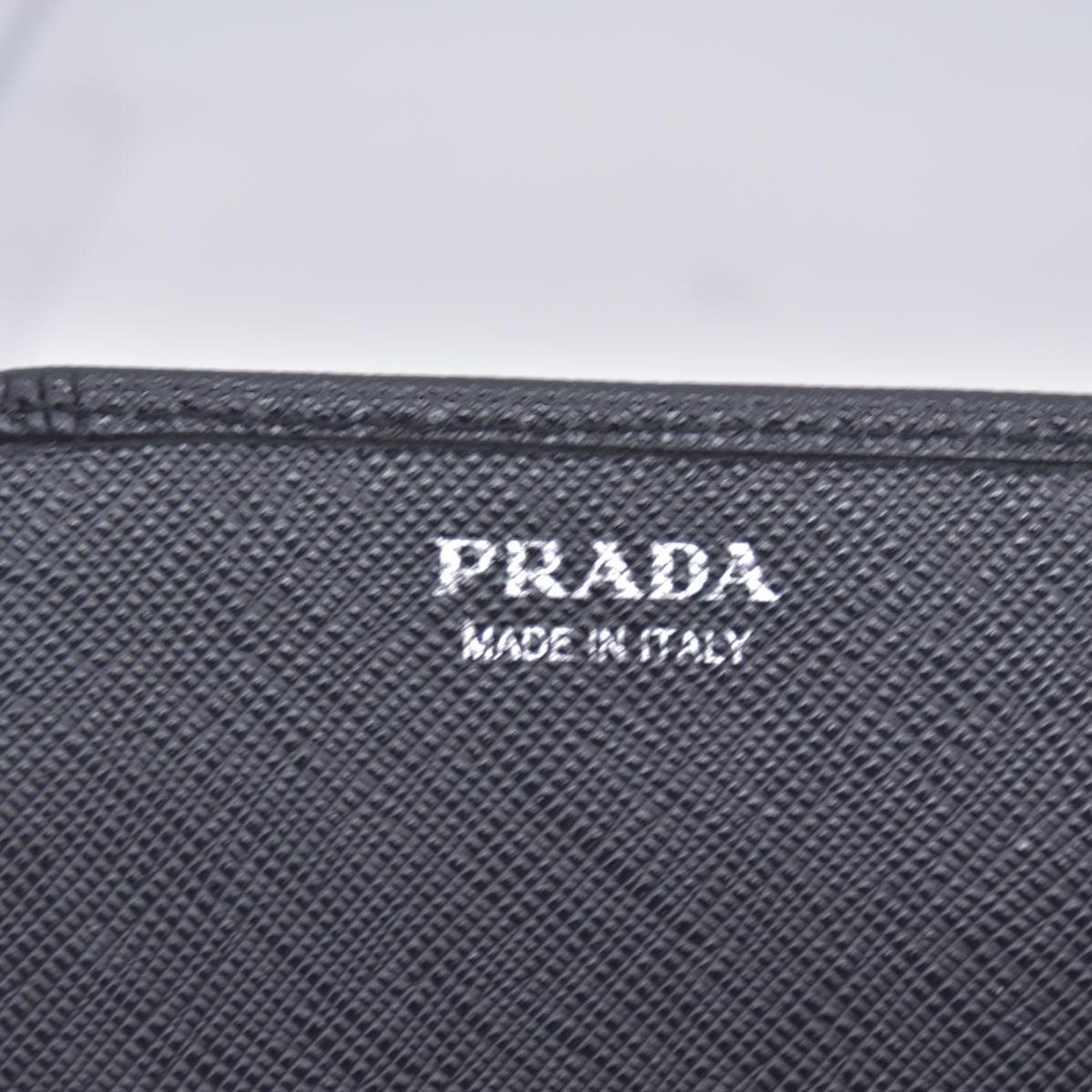 Prada Saffiano Lock Leather Flap Wallet on Chain CONSIGNMENT