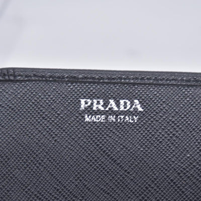 Prada Saffiano Lock Leather Flap Wallet on Chain CONSIGNMENT