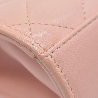$2900 Chanel Lambskin Quilted Mini Trendy CC Clutch With Chain Light Pink