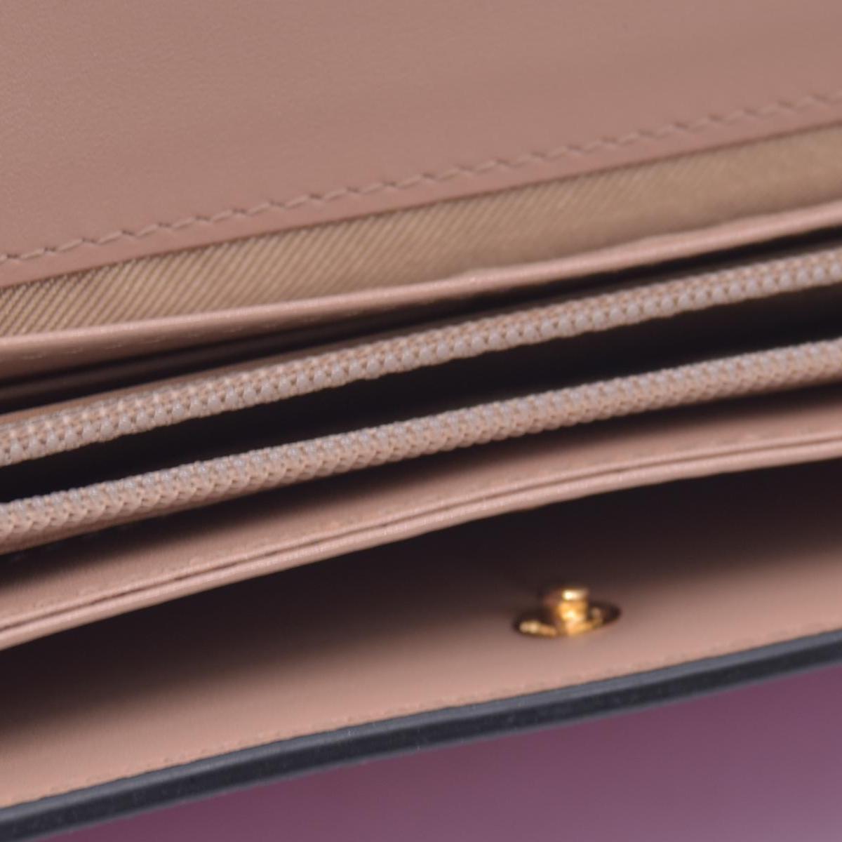 $380 MCM Saffiano Leather Logo Plaque Continental Flap Wallet Pink CONSIGNMENT 10021573
