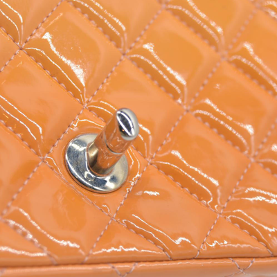 $5200 Chanel Mini Square Flap Bag Orange 2013