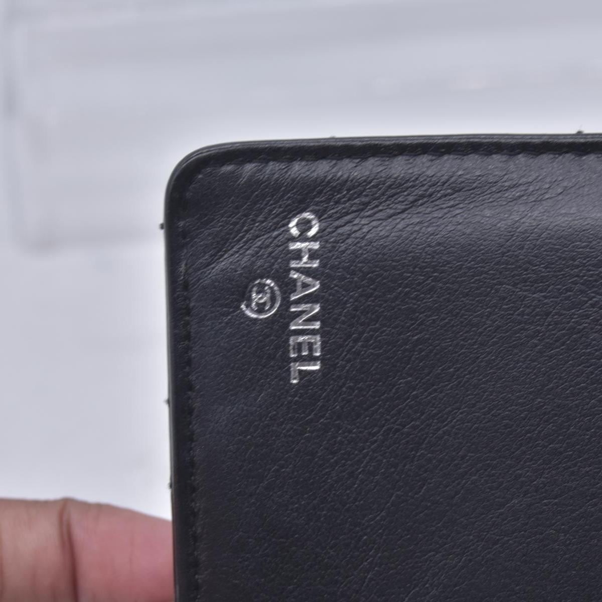 $1050 CHANEL Patent Quilted Filigree CC Flap Wallet Black CONSIGNMENT 10021570