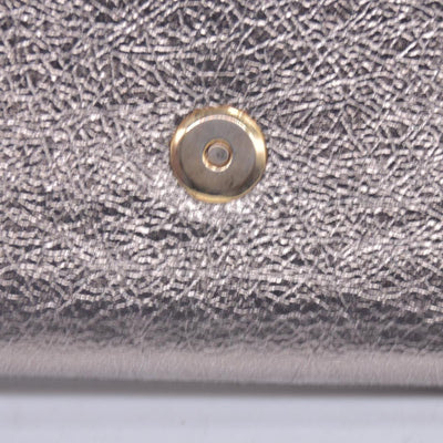Saint Laurent Metallic Leather Large Belle De Jour Clutch Silver CONSIGNMENT