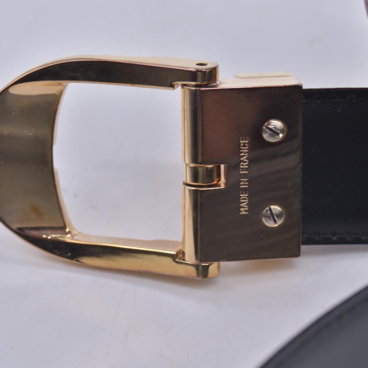 $550 LOUIS VUITTON Epi Initiales Belt 30mm Noir Black 110/44 CONSIGNMENT 10021577