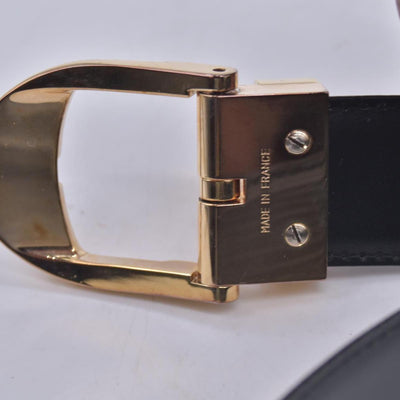 $550 LOUIS VUITTON Epi Initiales Belt 30mm Noir Black 110/44 CONSIGNMENT 10021577