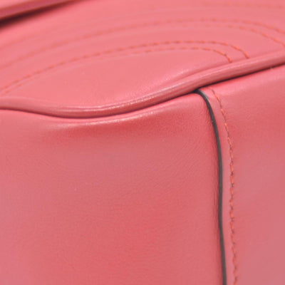 $2850 Gucci Calfskin Matelasse Small GG Marmont Shoulder Bag Red CONSIGNMENT