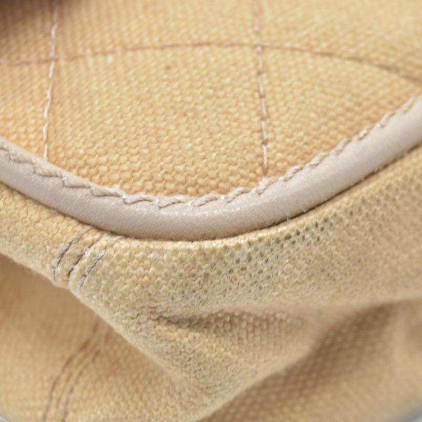 $2900 CHANEL 2006-2008 Medium Classic Lambskin Trimmed Canvas Line Double Flap shoulder bag