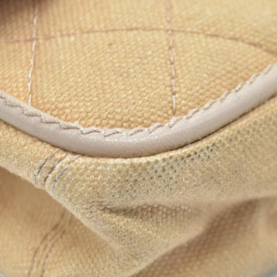 $2900 CHANEL 2006-2008 Medium Classic Lambskin Trimmed Canvas Line Double Flap shoulder bag