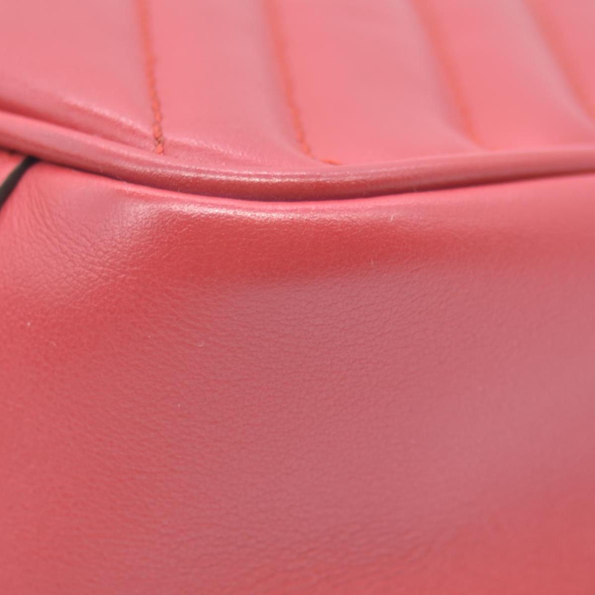 $2850 Gucci Calfskin Matelasse Small GG Marmont Shoulder Bag Red CONSIGNMENT