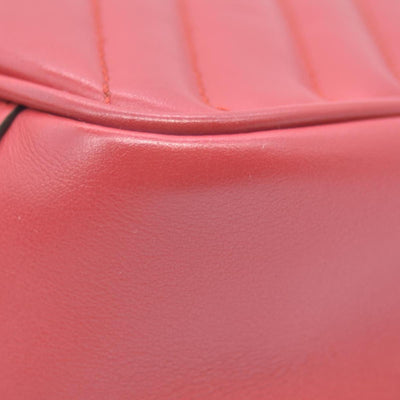 $2850 Gucci Calfskin Matelasse Small GG Marmont Shoulder Bag Red CONSIGNMENT