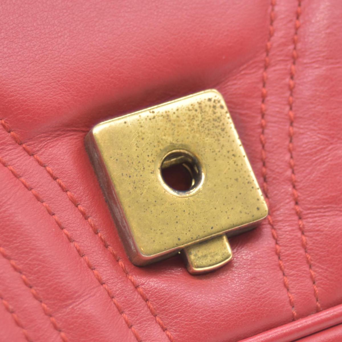 $2850 Gucci Calfskin Matelasse Small GG Marmont Shoulder Bag Red CONSIGNMENT