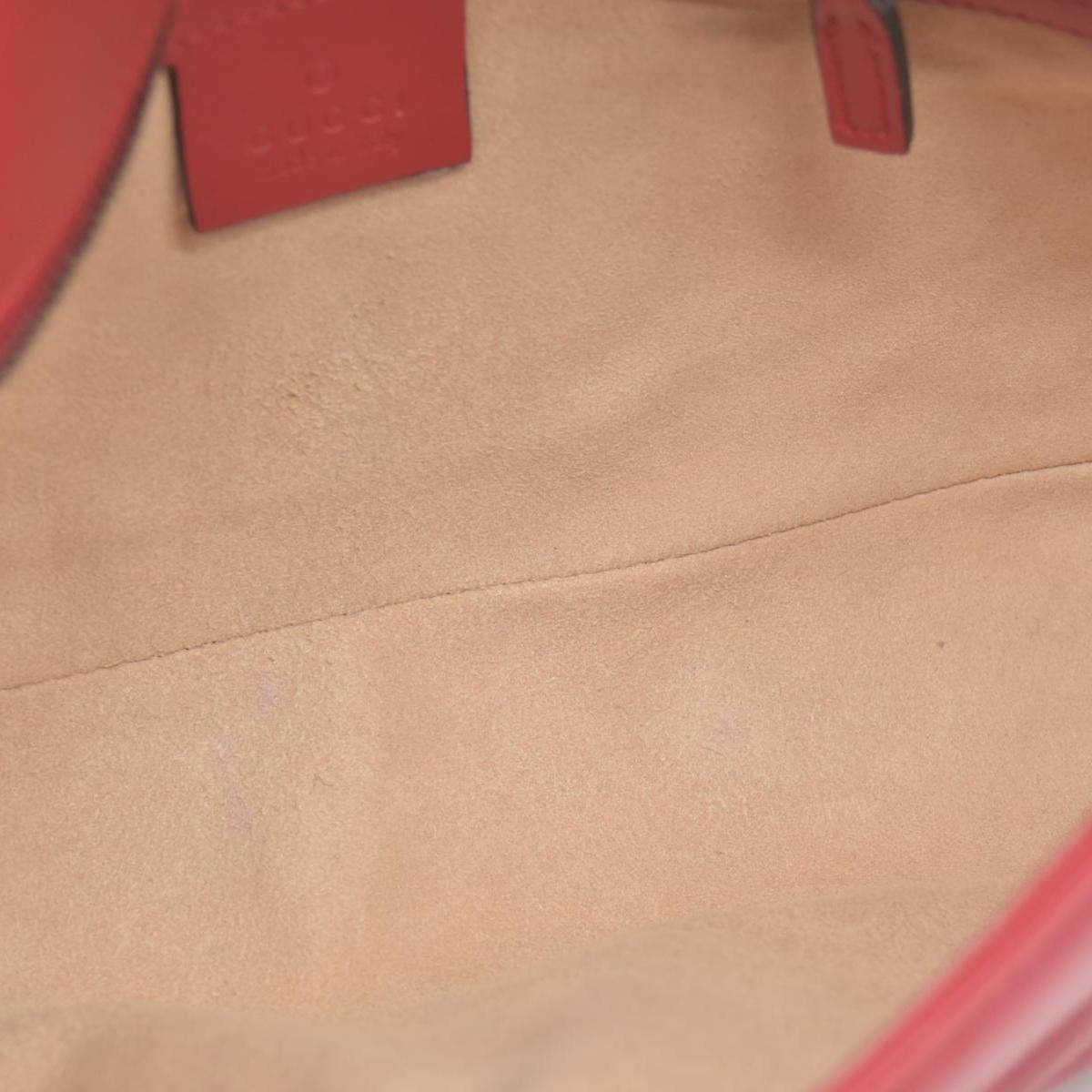 $2850 Gucci Calfskin Matelasse Small GG Marmont Shoulder Bag Red CONSIGNMENT