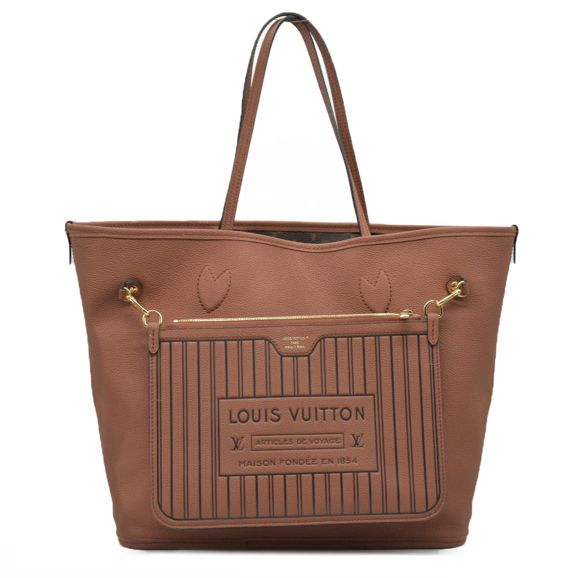 $3100 Louis Vuitton LV Monogram Neverfull Inside Out Brown with Pouch RFID