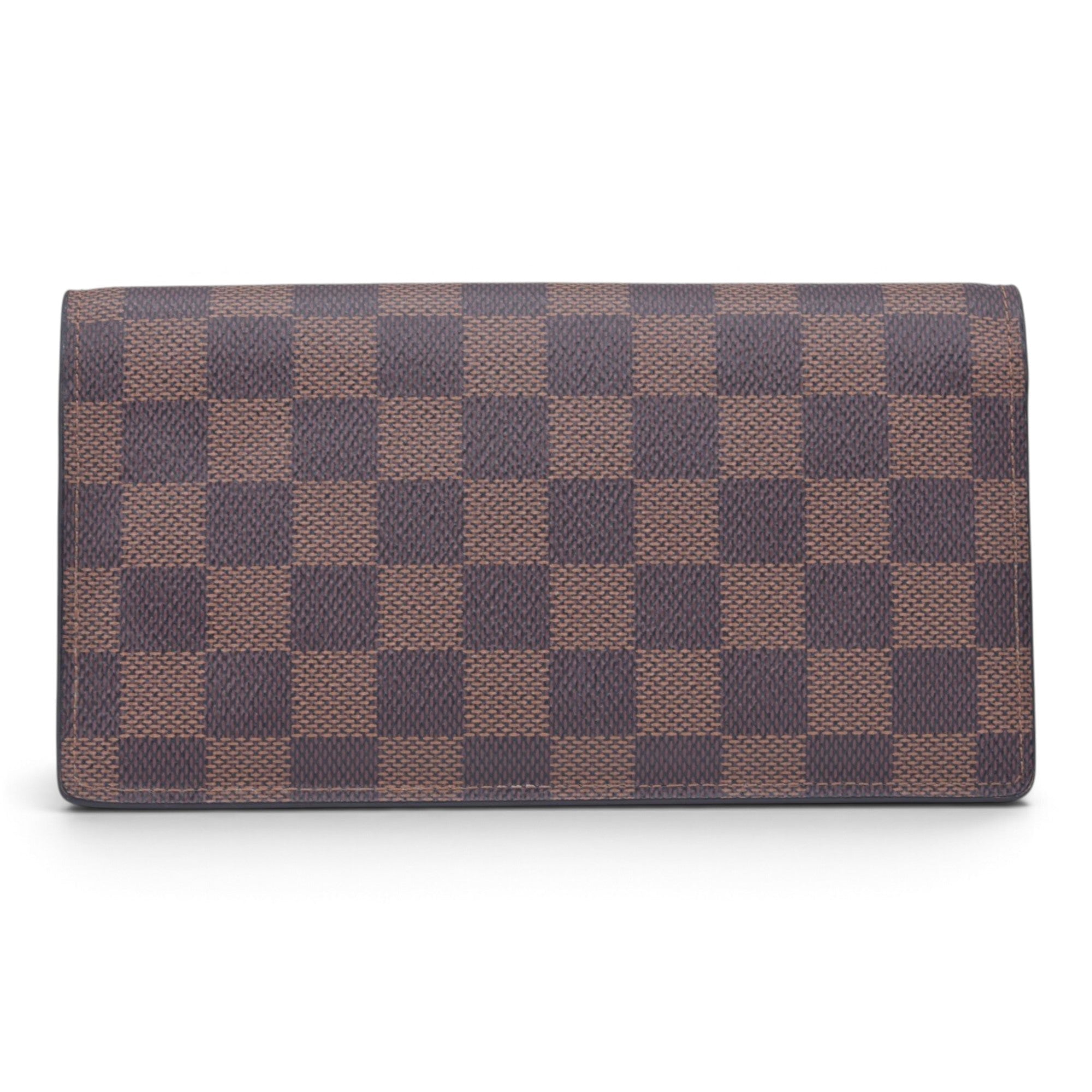 $680 LOUIS VUITTON Damier Ebene Portefeuille International Wallet Brown CONSIGNMENT 10021568