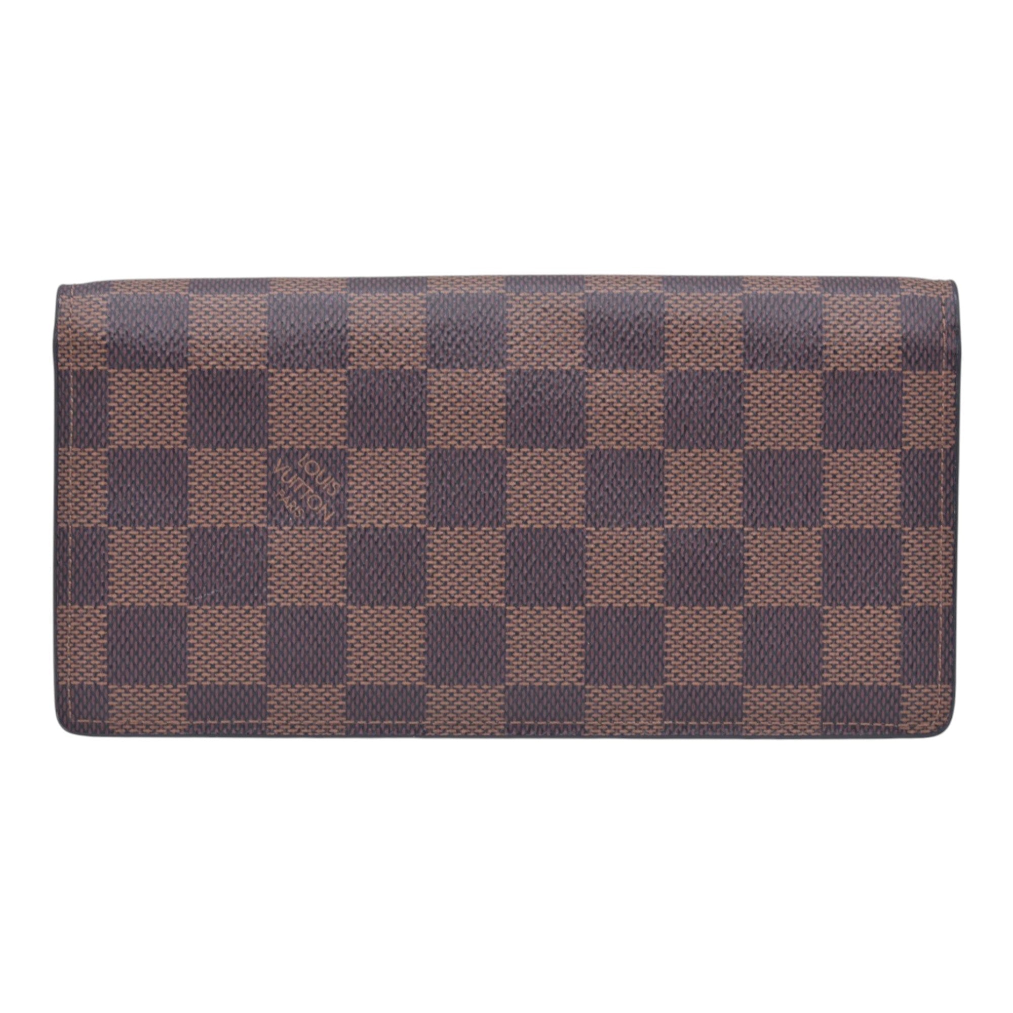 $680 LOUIS VUITTON Damier Ebene Portefeuille International Wallet Brown CONSIGNMENT 10021568
