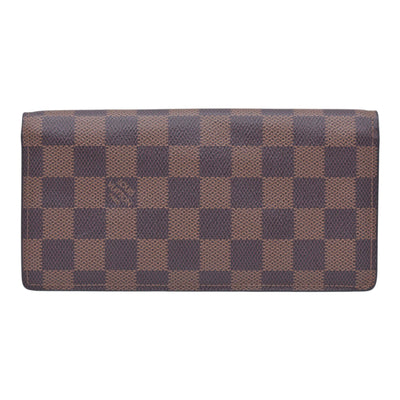 $680 LOUIS VUITTON Damier Ebene Portefeuille International Wallet Brown CONSIGNMENT 10021568