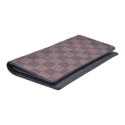 $680 LOUIS VUITTON Damier Ebene Portefeuille International Wallet Brown CONSIGNMENT 10021568