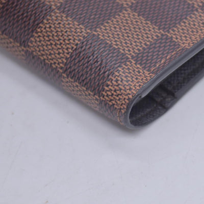 $680 LOUIS VUITTON Damier Ebene Portefeuille International Wallet Brown CONSIGNMENT 10021568