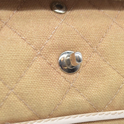 $2900 CHANEL 2006-2008 Medium Classic Lambskin Trimmed Canvas Line Double Flap shoulder bag