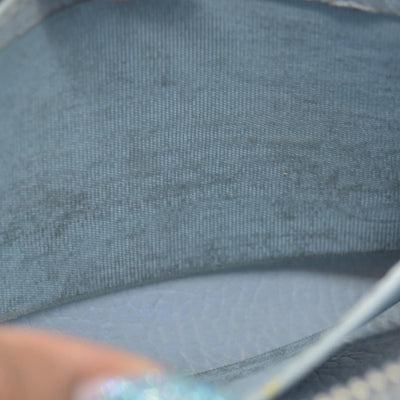 $660 Gucci Blue Calfskin Monochrome Dollar GG Marmont Zip Around Card Holder