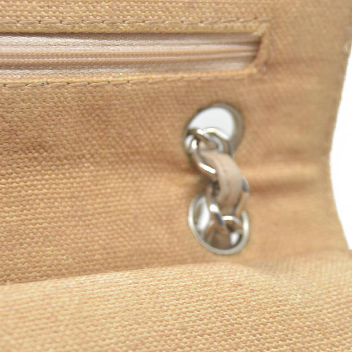 $2900 CHANEL 2006-2008 Medium Classic Lambskin Trimmed Canvas Line Double Flap shoulder bag