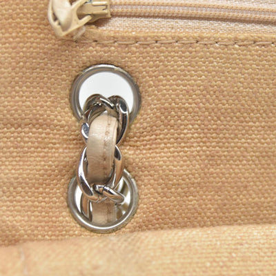 $2900 CHANEL 2006-2008 Medium Classic Lambskin Trimmed Canvas Line Double Flap shoulder bag