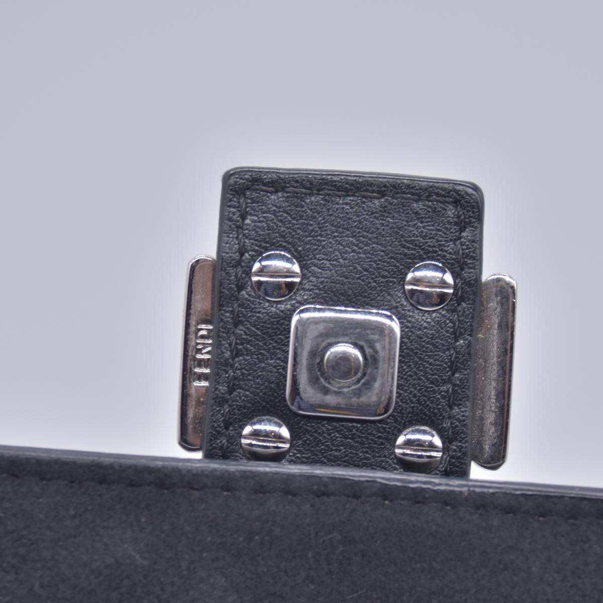 $2500 FENDI Monster Double Micro Baguette Black CONSIGNMENT