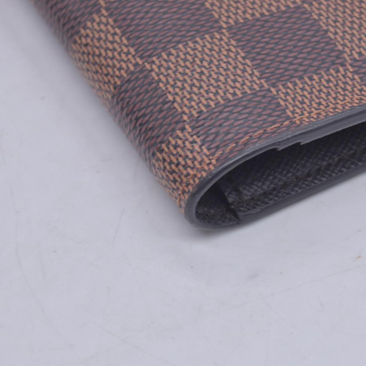 $680 LOUIS VUITTON Damier Ebene Portefeuille International Wallet Brown CONSIGNMENT 10021568