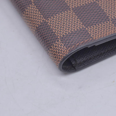 $680 LOUIS VUITTON Damier Ebene Portefeuille International Wallet Brown CONSIGNMENT 10021568