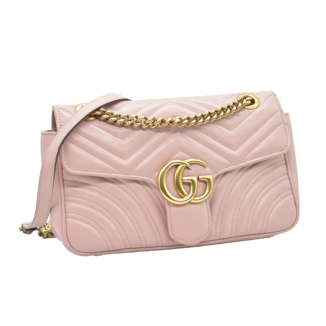 $2850 Gucci Calfskin Matelasse Small GG Marmont Shoulder Bag  CONSIGNMENT