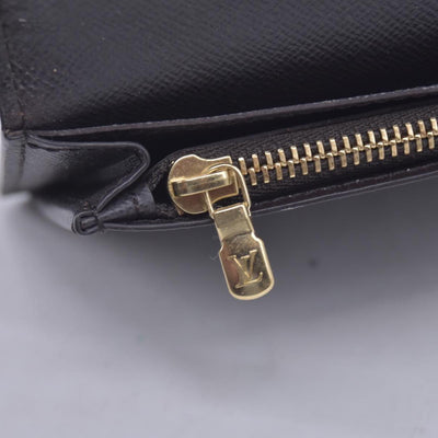 $680 LOUIS VUITTON Damier Ebene Portefeuille International Wallet Brown CONSIGNMENT 10021568