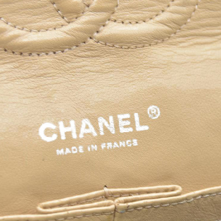 $2900 CHANEL 2006-2008 Medium Classic Lambskin Trimmed Canvas Line Double Flap shoulder bag
