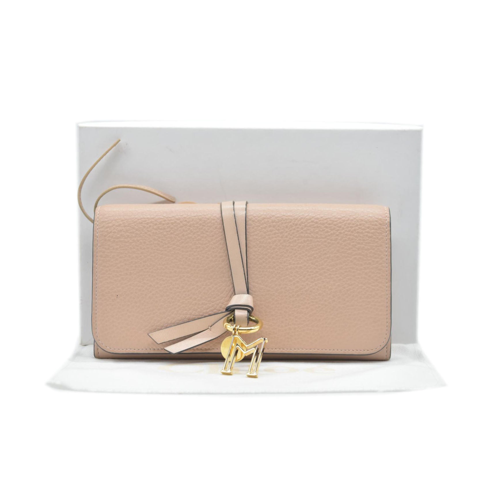 Chloe Alphabet Leather Bifold Long Wallet