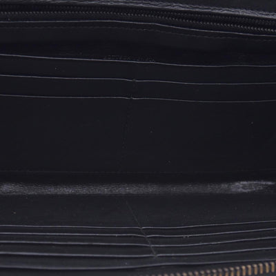 $850 BOTTEGA VENETA Bottega Veneta Black Intrecciato Long Zip Wallet CONSIGNMENT 10021571