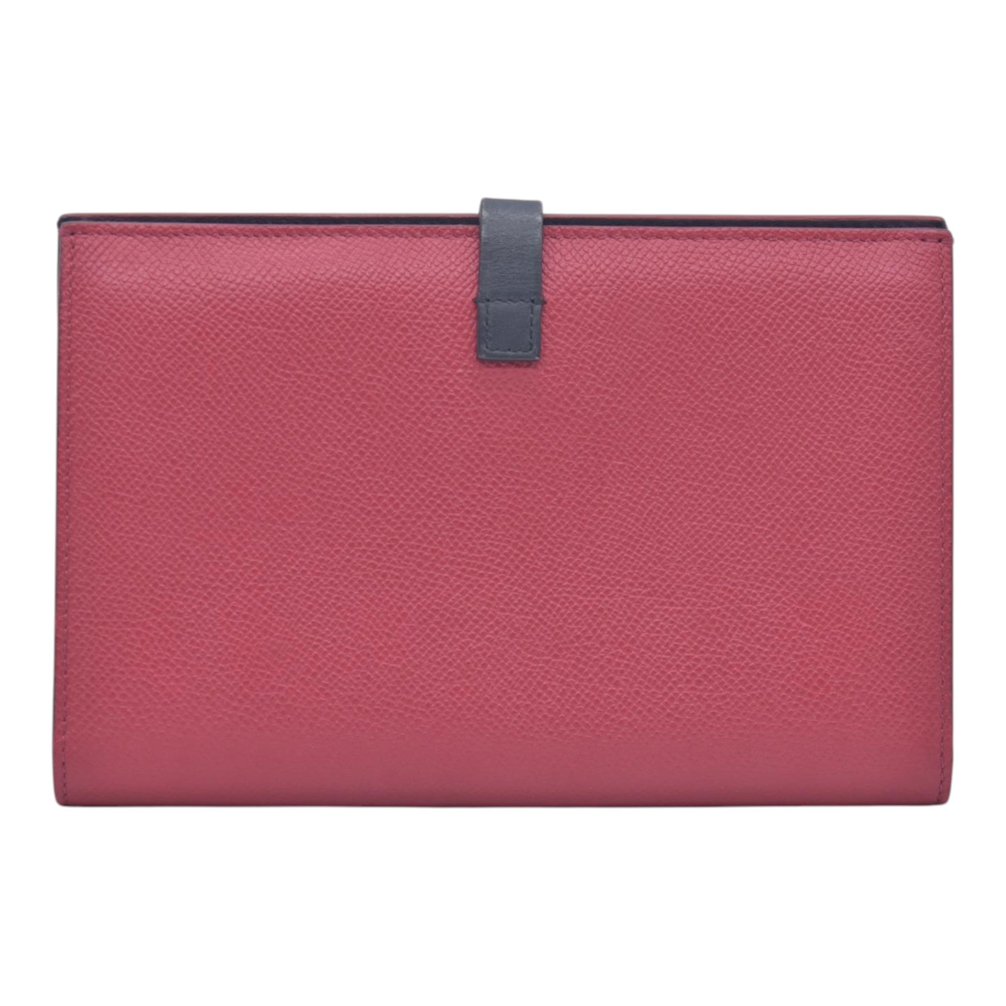 $790 CELINE Drummed Calfskin Large Strap Multifunction Wallet CONSIGNMENT 10021572