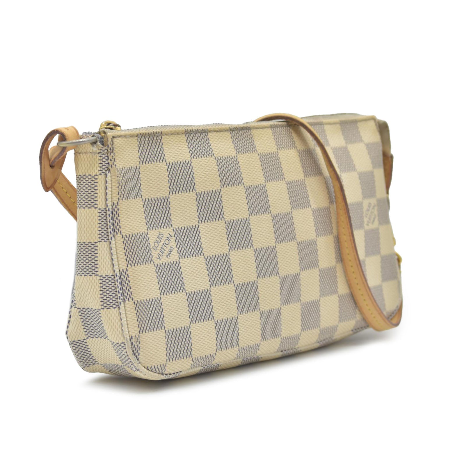 $1290 2012 Louis Vuitton Damier Azur Pochette Accessories NM CA4142