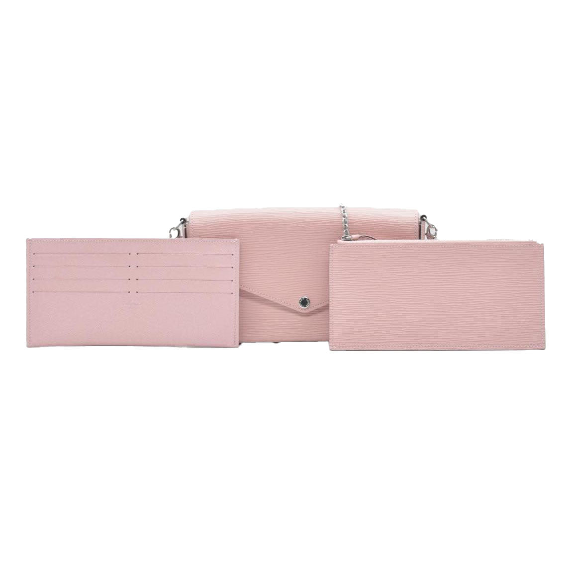 $1770 2017 Louis Vuitton Epi Leather Pochette Felicie Rose Ballerine CONSIGNMENT TJ3107