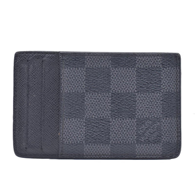 $385 Louis Vuitton 2008 Damier Graphite Pattern Card Case TH5008 CONSIGNMENT