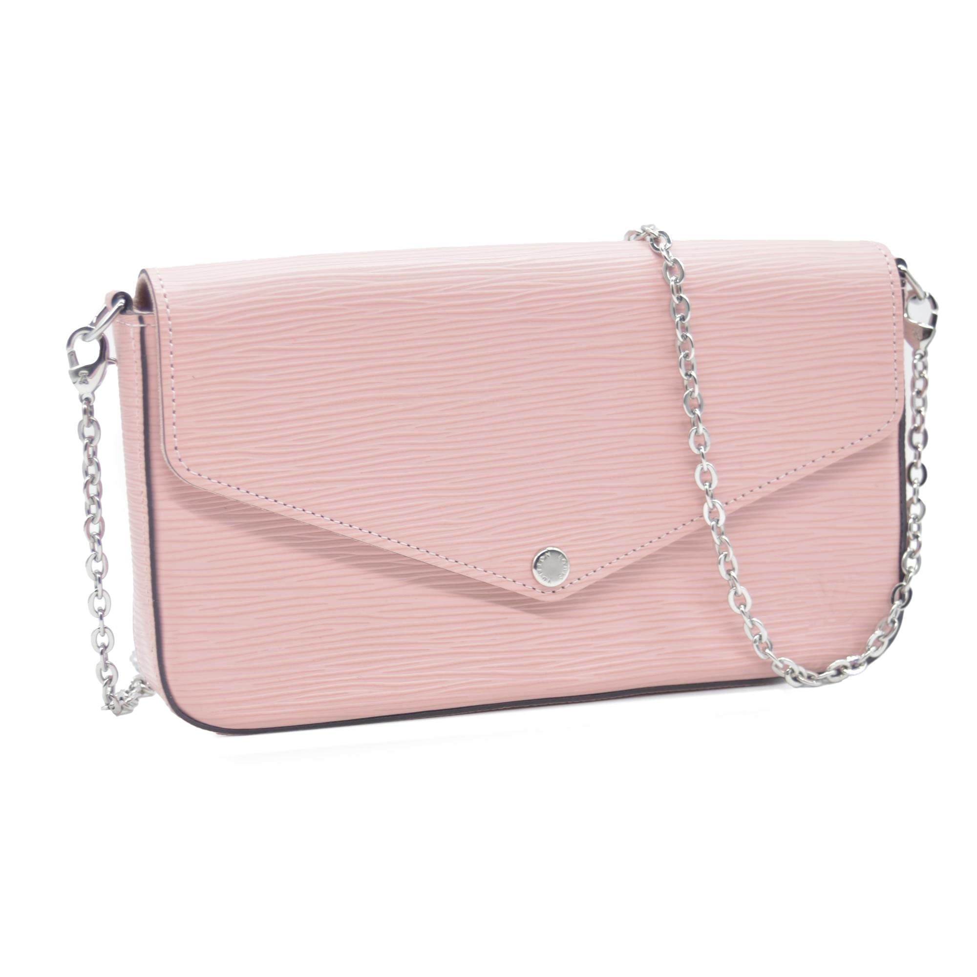 $1770 2017 Louis Vuitton Epi Leather Pochette Felicie Rose Ballerine CONSIGNMENT TJ3107