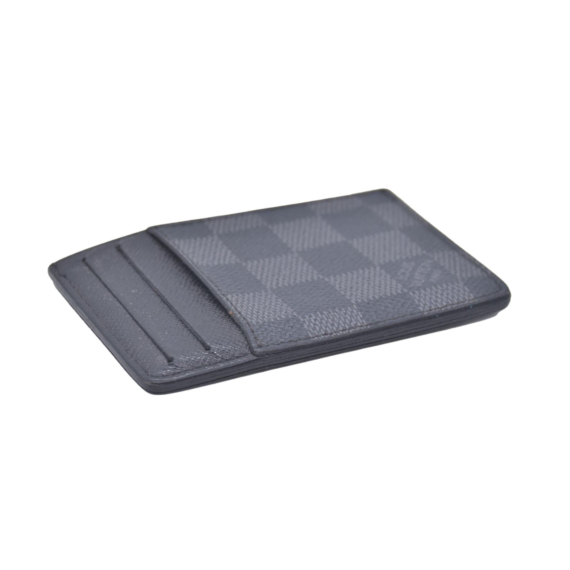 $385 Louis Vuitton 2008 Damier Graphite Pattern Card Case TH5008 CONSIGNMENT