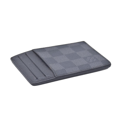 $385 Louis Vuitton 2008 Damier Graphite Pattern Card Case TH5008 CONSIGNMENT