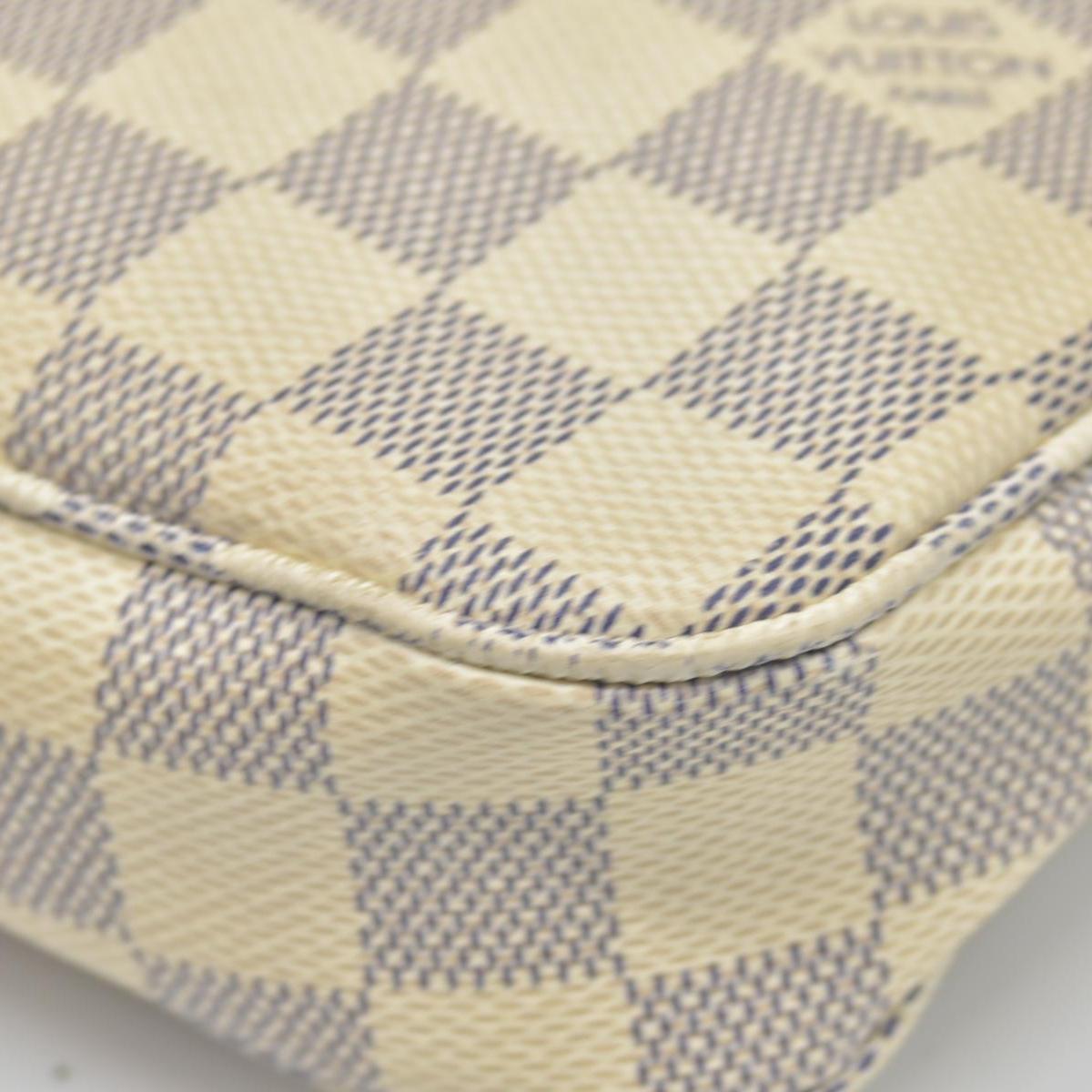 $1290 2012 Louis Vuitton Damier Azur Pochette Accessories NM CA4142