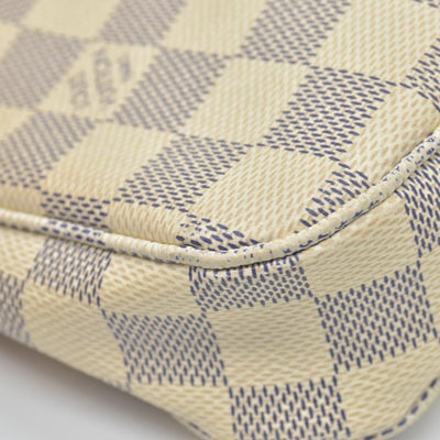 $1290 2012 Louis Vuitton Damier Azur Pochette Accessories NM CA4142