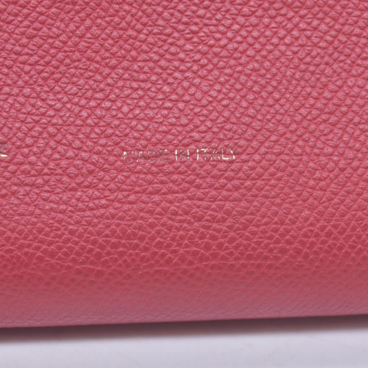 $790 CELINE Drummed Calfskin Large Strap Multifunction Wallet CONSIGNMENT 10021572