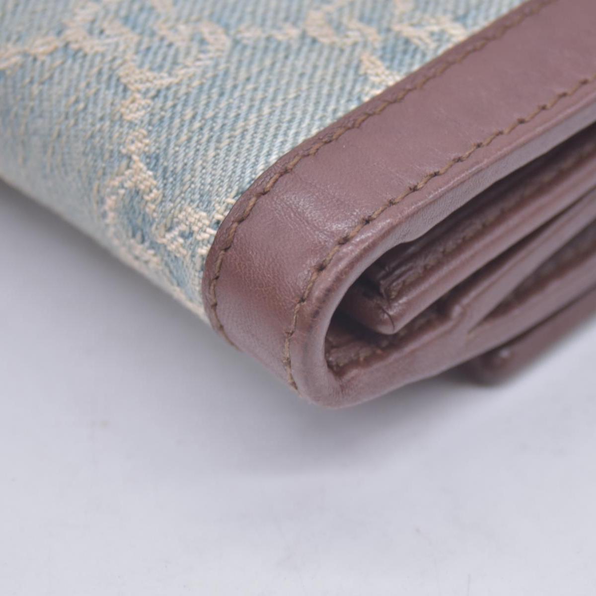 Gucci Monogram Script Continental Wallet Blue Denim CONSIGNMENT